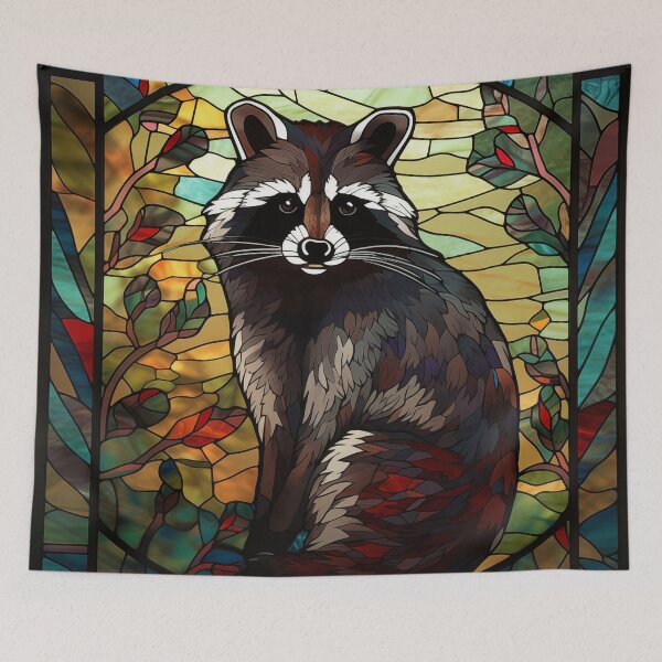 Item preview, Raccoon in Stained Glass designed and sold by RedHandedOD.