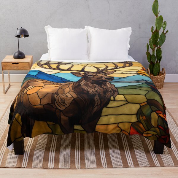 Item preview, Elk in Stained Glass designed and sold by RedHandedOD.