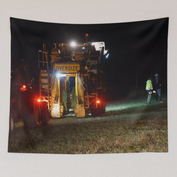 Item preview, Night Grape Harvest at Magpie Springs - Mechanical Harvester in Adelaide Hills Vineyard designed and sold by MagpieSprings.