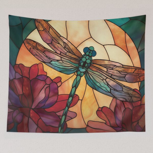 Item preview, Dragonfly in Stained Glass designed and sold by RedHandedOD.