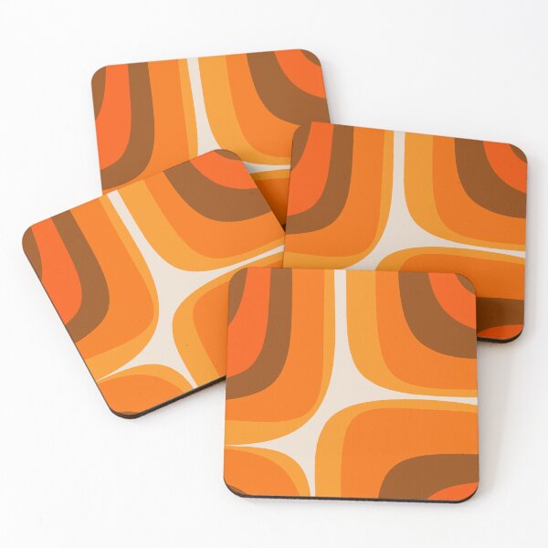Item preview, 70s Retro Groove Minimalist Mid Century Modern Abstract in 1970s Brown and Orange designed and sold by kierkegaard.
