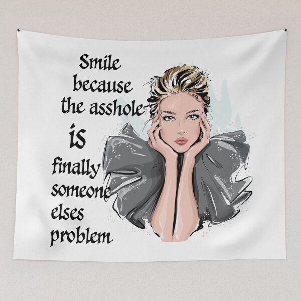 Item preview, Parisian Aesthetic bold quote smile for someone elses problem designed and sold by doracreations.