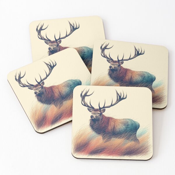 Item preview, Scottish Highland Stag Sketch Abstract Retro Sketch designed and sold by MaedK.