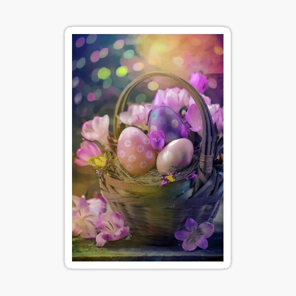 Item preview, Vintage Easter Charm: A Basket of Delicate Wonders designed and sold by JT Lewis Photos.