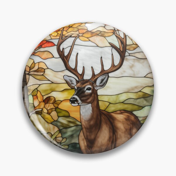 Item preview, Whitetail Buck in Stained Glass designed and sold by RedHandedOD.