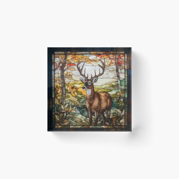 Item preview, Whitetail Buck in Stained Glass designed and sold by RedHandedOD.