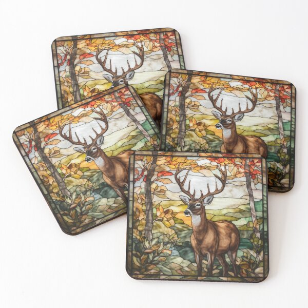 Item preview, Whitetail Buck in Stained Glass designed and sold by RedHandedOD.