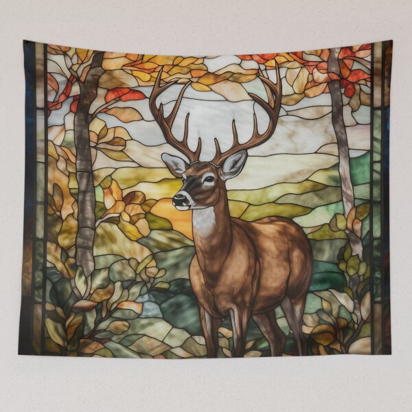 Item preview, Whitetail Buck in Stained Glass designed and sold by RedHandedOD.