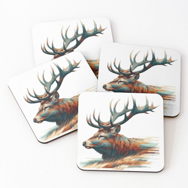 Item preview, Scottish Highland Stag Sketch Abstract Retro Sketch designed and sold by MaedK.
