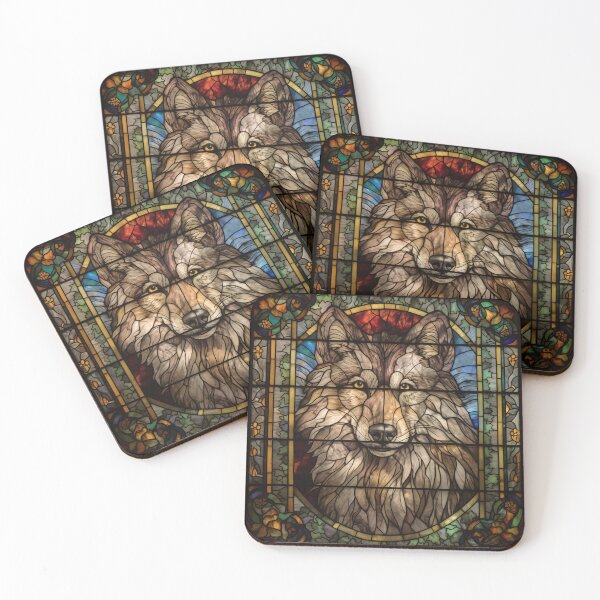 Item preview, Wolf in Stained Glass designed and sold by RedHandedOD.