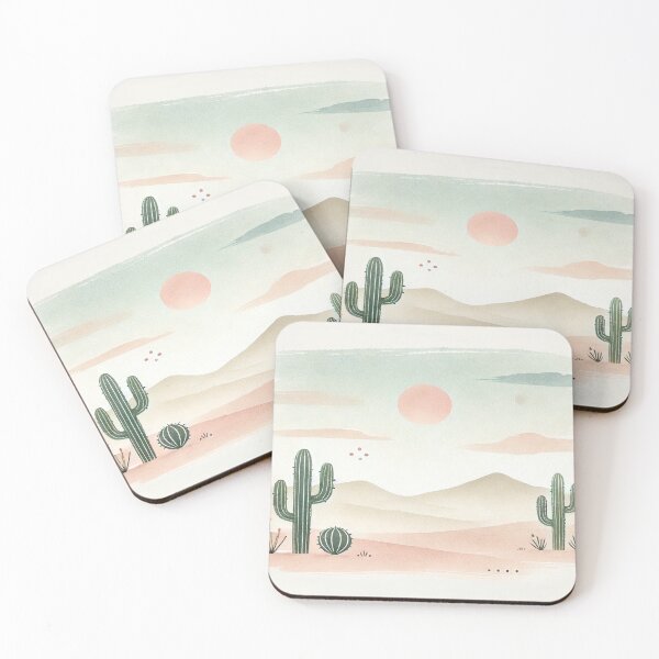 Item preview, Fundas nórdicas minimalistas con diseño de desierto de acuarela y cactus designed and sold by gizem13.
