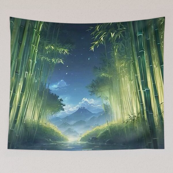 Item preview, Enchanted Bamboo Grove Leading to Majestic Mountains designed and sold by aniscapes.