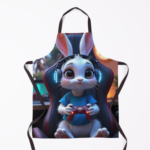 Item preview, Gamer Bunny Cozy Gaming Setup designed and sold by Velvet Night Art.