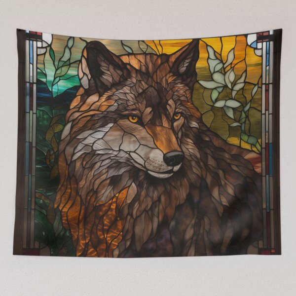 Item preview, Red Wolf in Stained Glass designed and sold by RedHandedOD.