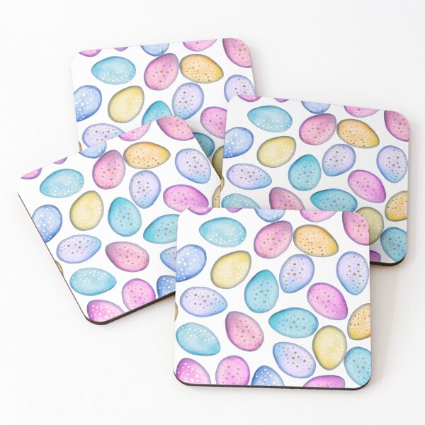 Item preview, Easter Eggs in pastel bright colours on white designed and sold by MagentaRose.