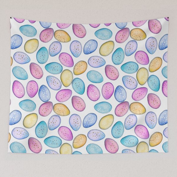 Item preview, Easter Eggs in pastel bright colours on white designed and sold by MagentaRose.