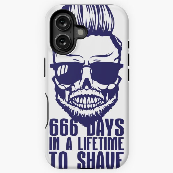 Item preview, skull hipster days beard lifetime quote shave designed and sold by Achille3777.