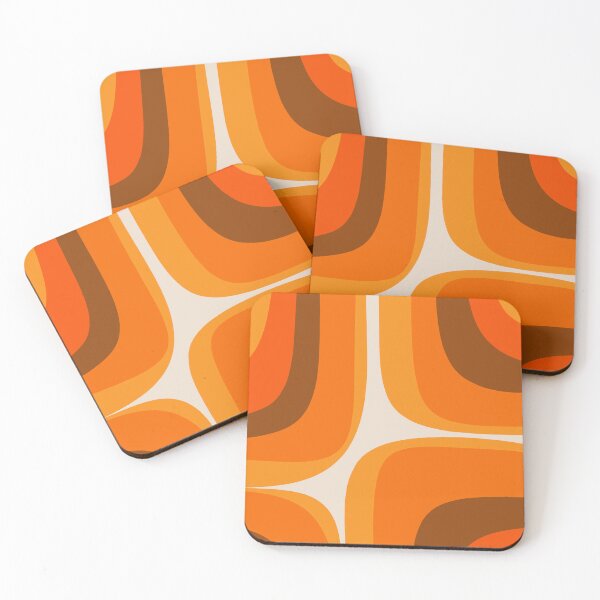Item preview, Retro Groove Minimalist Mid Century Modern Abstract 70s Brown and Orange Pattern designed and sold by kierkegaard.