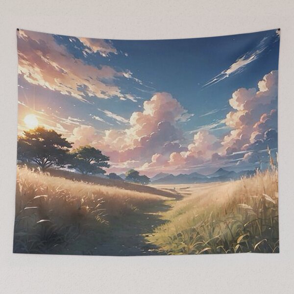 Item preview, Golden wheatfield landscape designed and sold by aniscapes.
