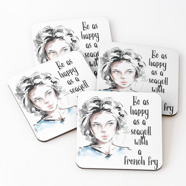Item preview, Parisian Aesthetic bold quote be happy as a seagull designed and sold by doracreations.