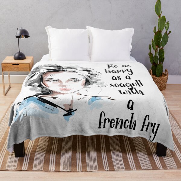 Item preview, Parisian Aesthetic bold quote be happy as a seagull designed and sold by doracreations.