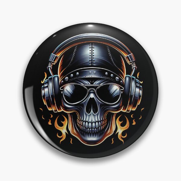 Item preview, Flaming Skull DJ – Heavy Metal Music Vibes designed and sold by DeimosArtIntl.