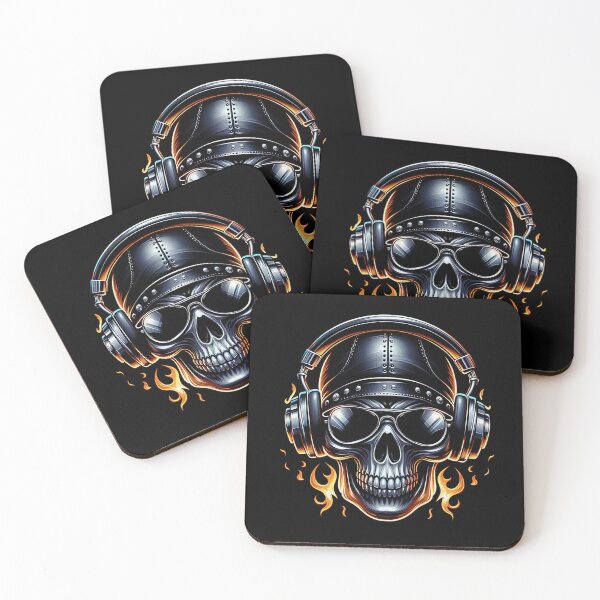Item preview, Flaming Skull DJ – Heavy Metal Music Vibes designed and sold by DeimosArtIntl.