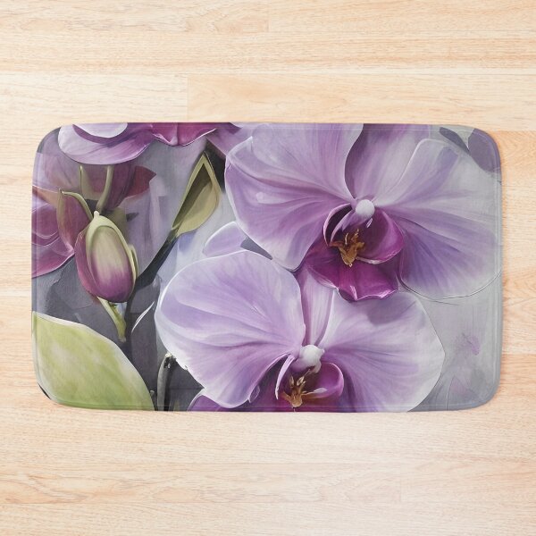 Item preview, Orchids Brushstrokes White and Lilac with Gray designed and sold by Ciervo Primavera.