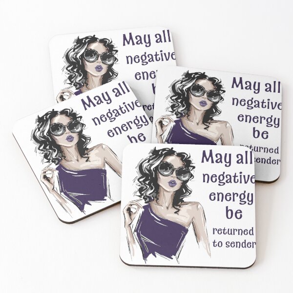Item preview, Parisian Aesthetic bold quote may all negative energy be return to sender designed and sold by doracreations.