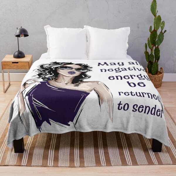 Item preview, Parisian Aesthetic bold quote may all negative energy be return to sender designed and sold by doracreations.