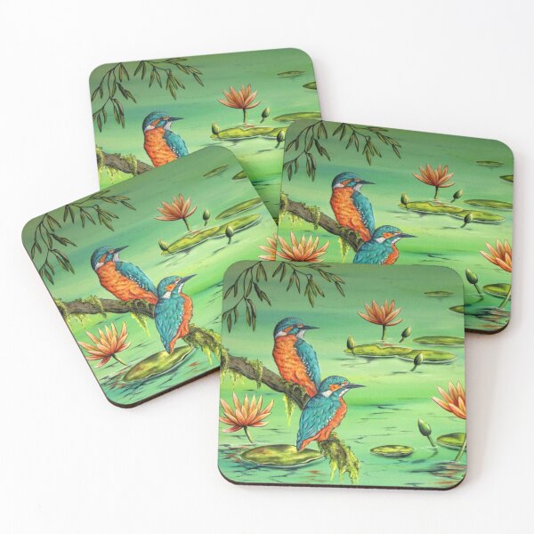 Item preview, Kingfishers at the water lily pond designed and sold by Naturzauber.