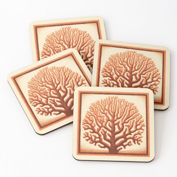 Item preview, Branching Coral Specimen - Vintage Terracotta Marine Illustration designed and sold by MVXX.