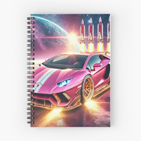 Item preview, Pink Lamborghini in Space | Futuristic Supercar | Luxury Cosmic Ride designed and sold by AkilaCreations .