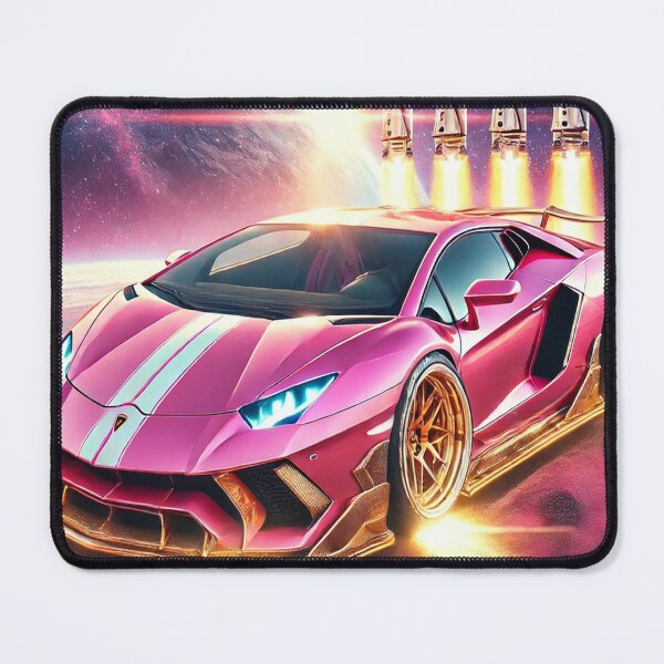 Item preview, Pink Lamborghini in Space | Futuristic Supercar | Luxury Cosmic Ride designed and sold by AkilaCreations .