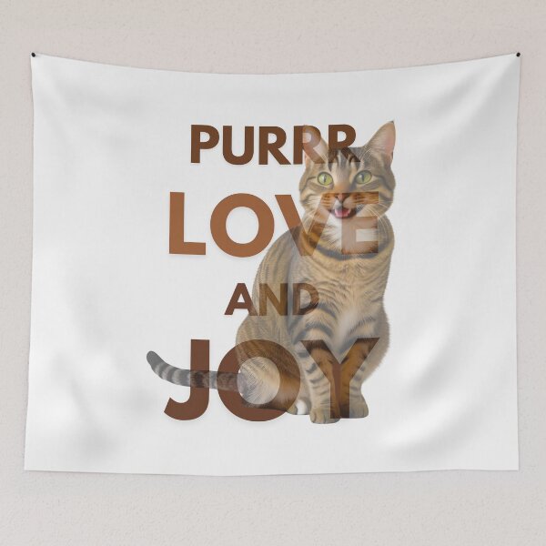 Aperçu de l'œuvre Purrr Love and Joy – Adorable motif de chat tigré créée et vendue par Fredster1966.