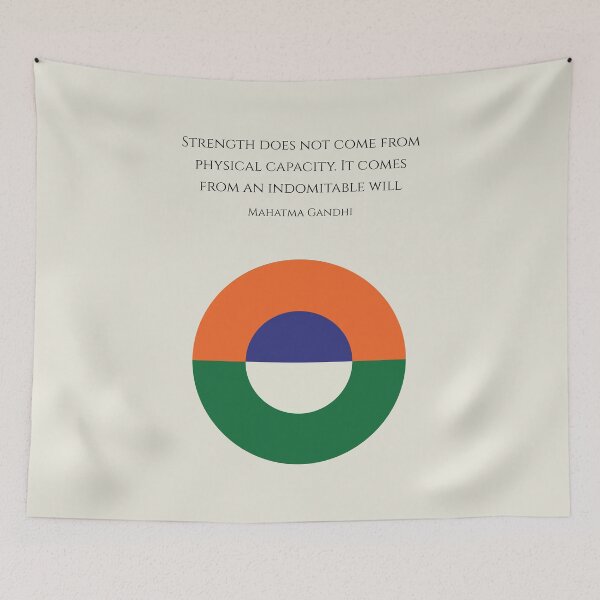 Item preview, Indomitable Will Mahatma Gandhi Quote India Peace designed and sold by kakarikihill.