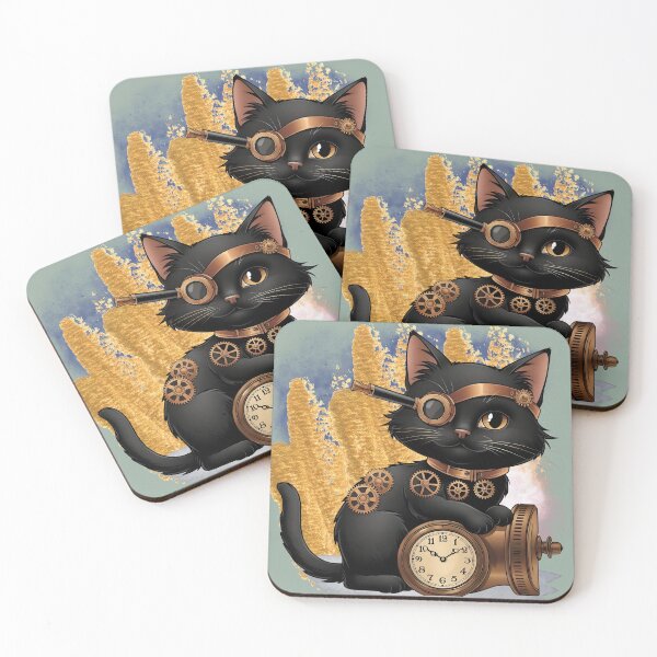 Item preview, Steampunk Timekeeper Cat and Master Time Traveler designed and sold by ChenEngEng.