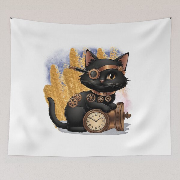 Item preview, Steampunk Timekeeper Cat and Master Time Traveler designed and sold by ChenEngEng.