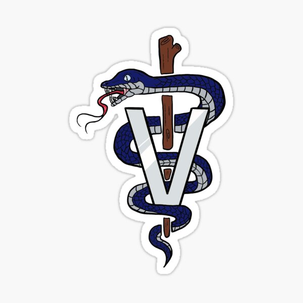 Vista previa del artículo con la obra «Bastón de Medicina Veterinaria de Asclepio», diseñado y vendido por Lmsison.