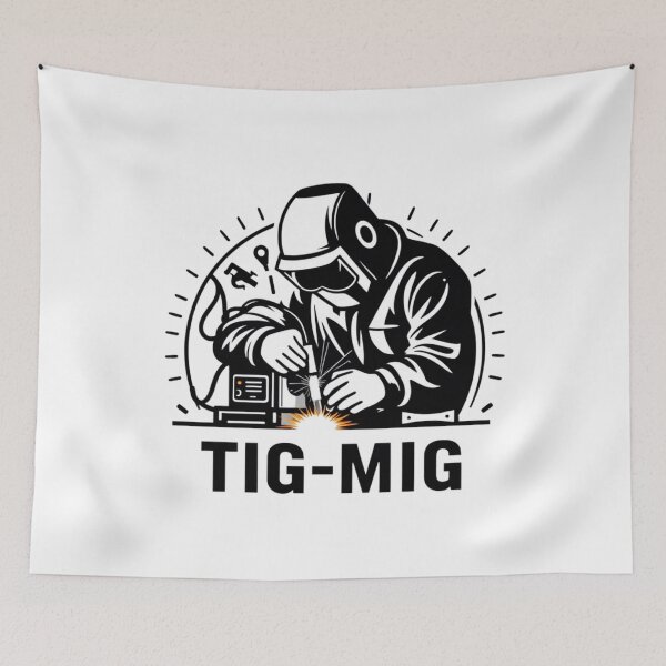 Item preview, Professional Welder Illustration with TIG-MIG Text designed and sold by Cloud-Riders.