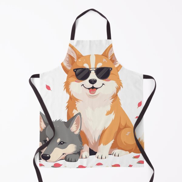 Item preview, Adorable Corgi&Wolf Cubs with Love Hearts designed and sold by Bebrowny.