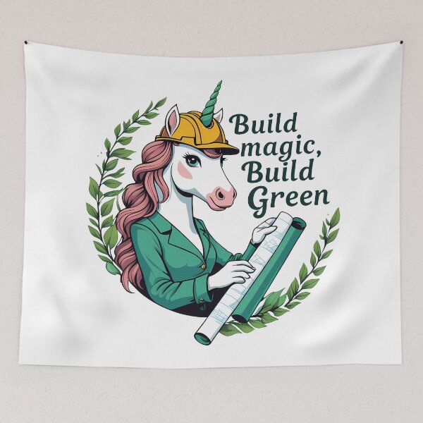 Item preview, Build Magic, Build Green – Eco-Architect Unicorn designed and sold by zoughlal.
