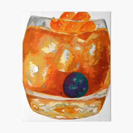 Item preview, Hand-painted Watercolor Iced Blueberry Orange Old Fashioned  designed and sold by KLongMakes.