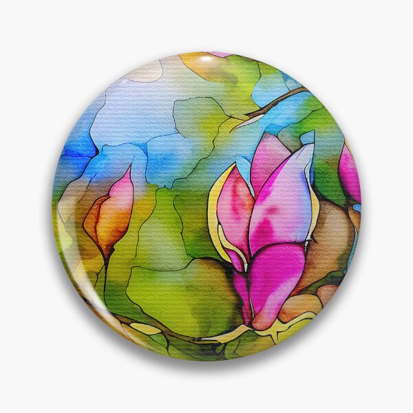 Item preview, Pink magnolia flowers watercolor designed and sold by Travelways.