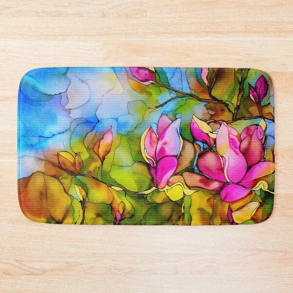 Item preview, Pink magnolia flowers watercolor designed and sold by Travelways.