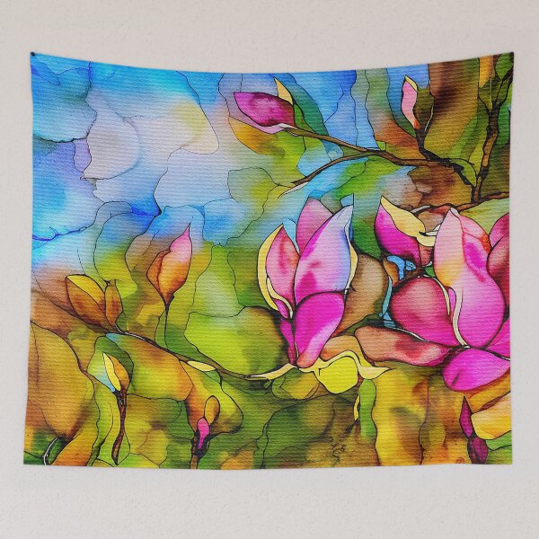 Item preview, Pink magnolia flowers watercolor designed and sold by Travelways.