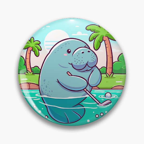 Item preview, Manatee Playing Golf designed and sold by Ghost on Toast.