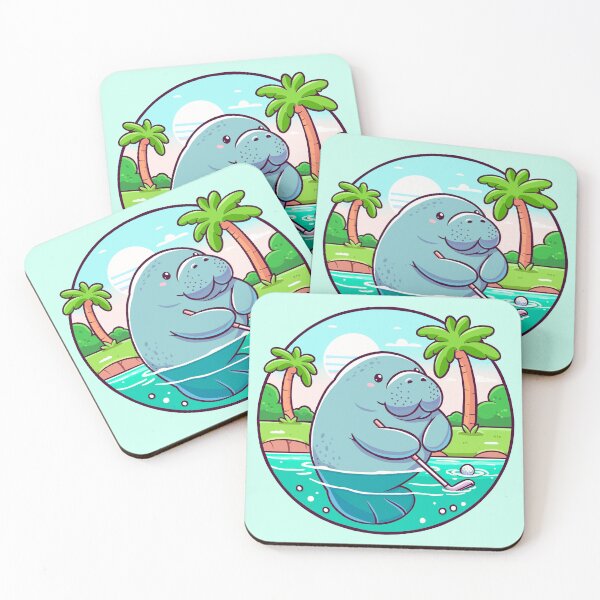 Item preview, Manatee Playing Golf designed and sold by Ghost on Toast.