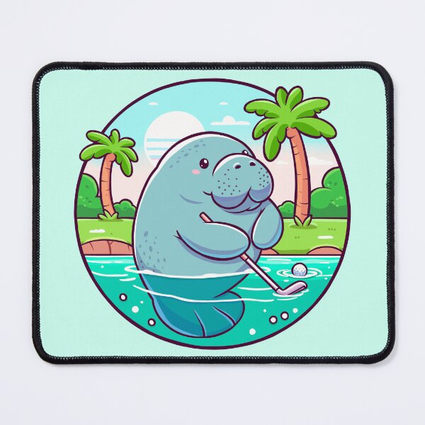 Item preview, Manatee Playing Golf designed and sold by Ghost on Toast.