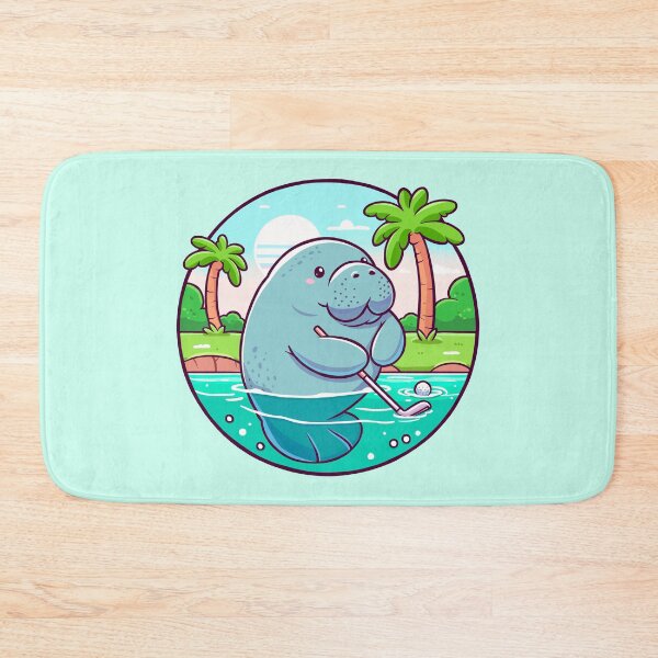 Item preview, Manatee Playing Golf designed and sold by Ghost on Toast.